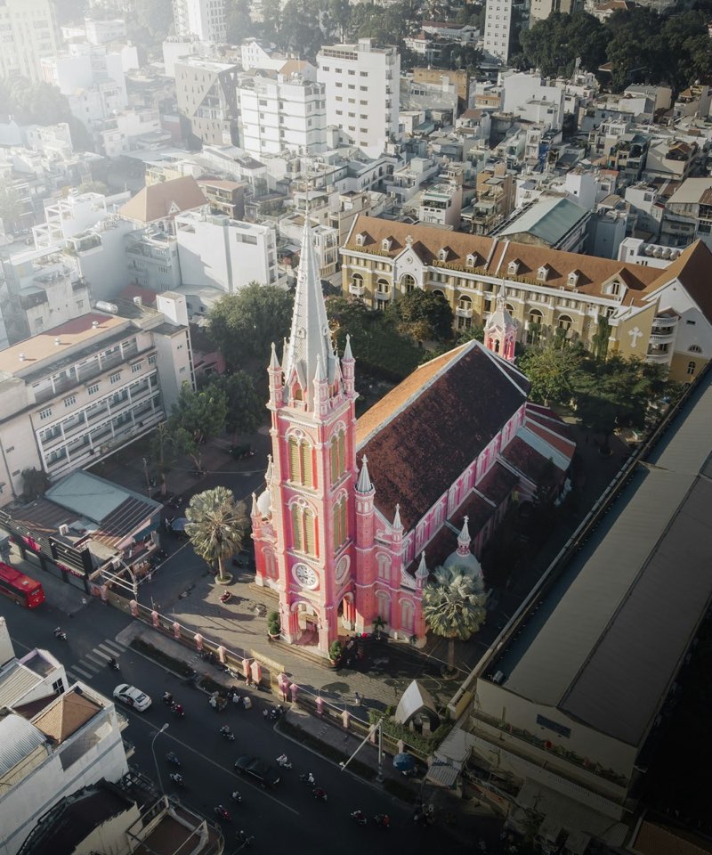 The pink Tan Dinh Church in Ho Chi Minh City