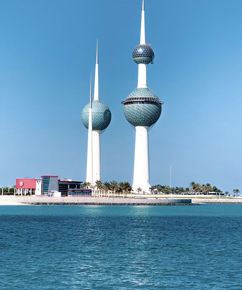 Kuwait Towers by the sea in Kuwait City