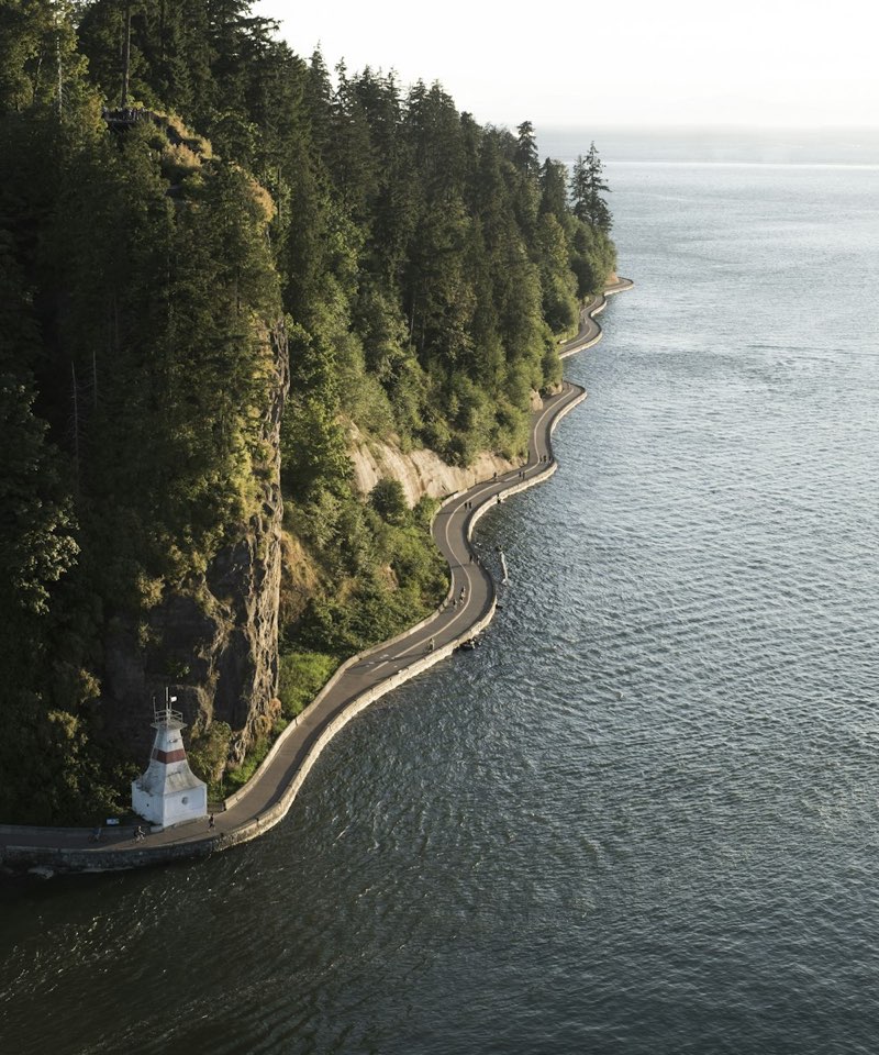The seawall road around Stanley Park, Vancouver